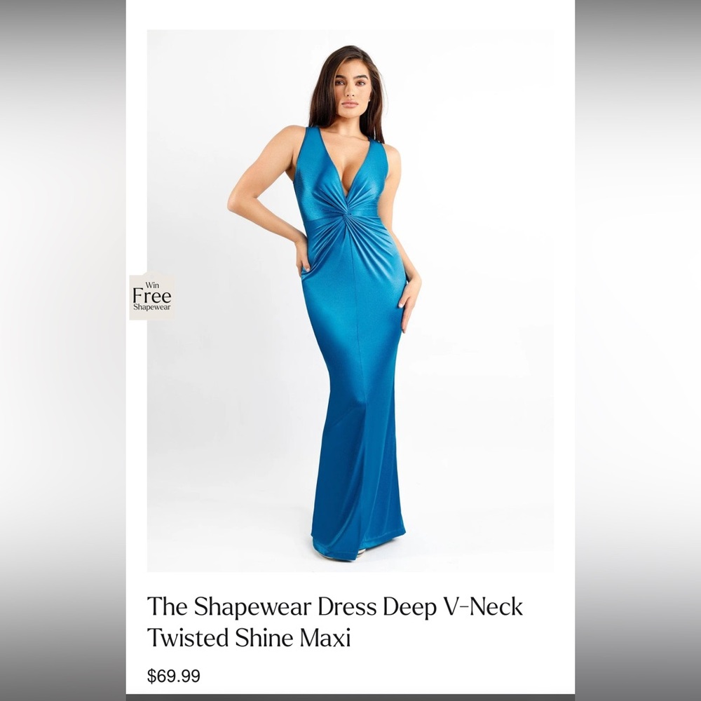 Popilush Blue Evening Gown Shaperwear dress